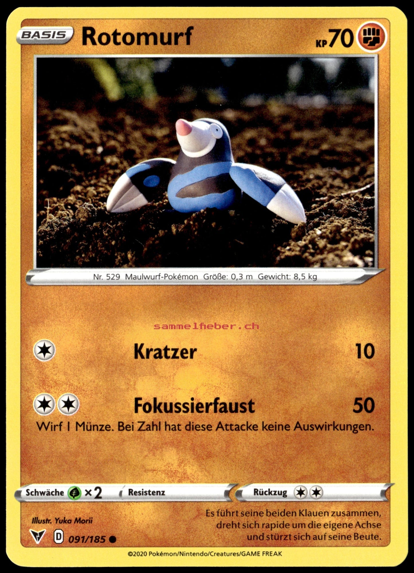 Einzelkarte sammelfieber.ch Rotomurf Deutsch