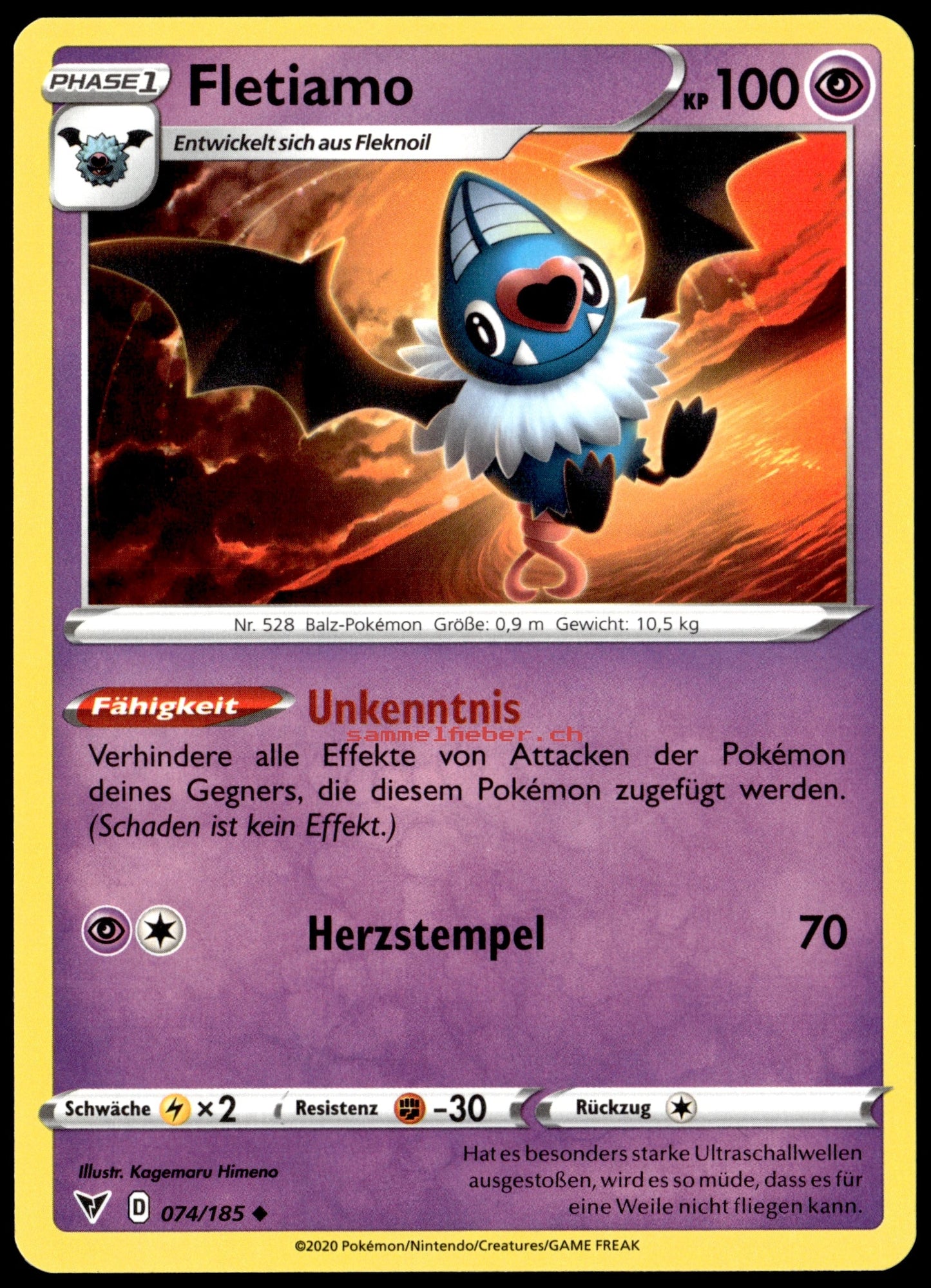 Einzelkarte sammelfieber.ch Fletiamo Deutsch
