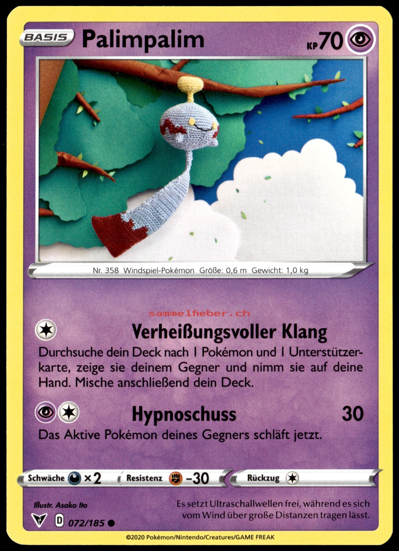 chimecho pokemon card SWSH4-072 Chimecho Basic (NM) German