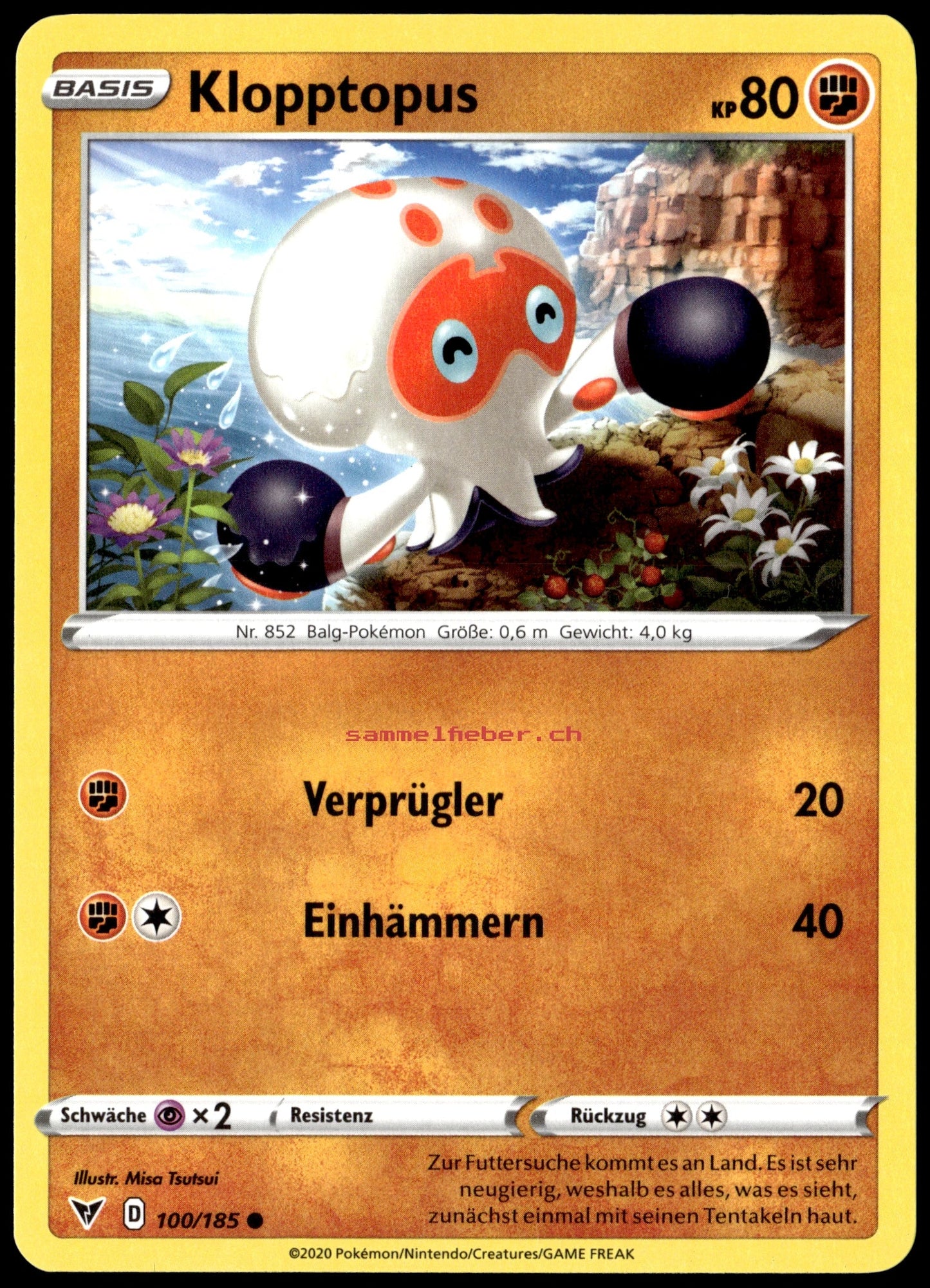 Einzelkarte sammelfieber.ch Klopptopus Deutsch