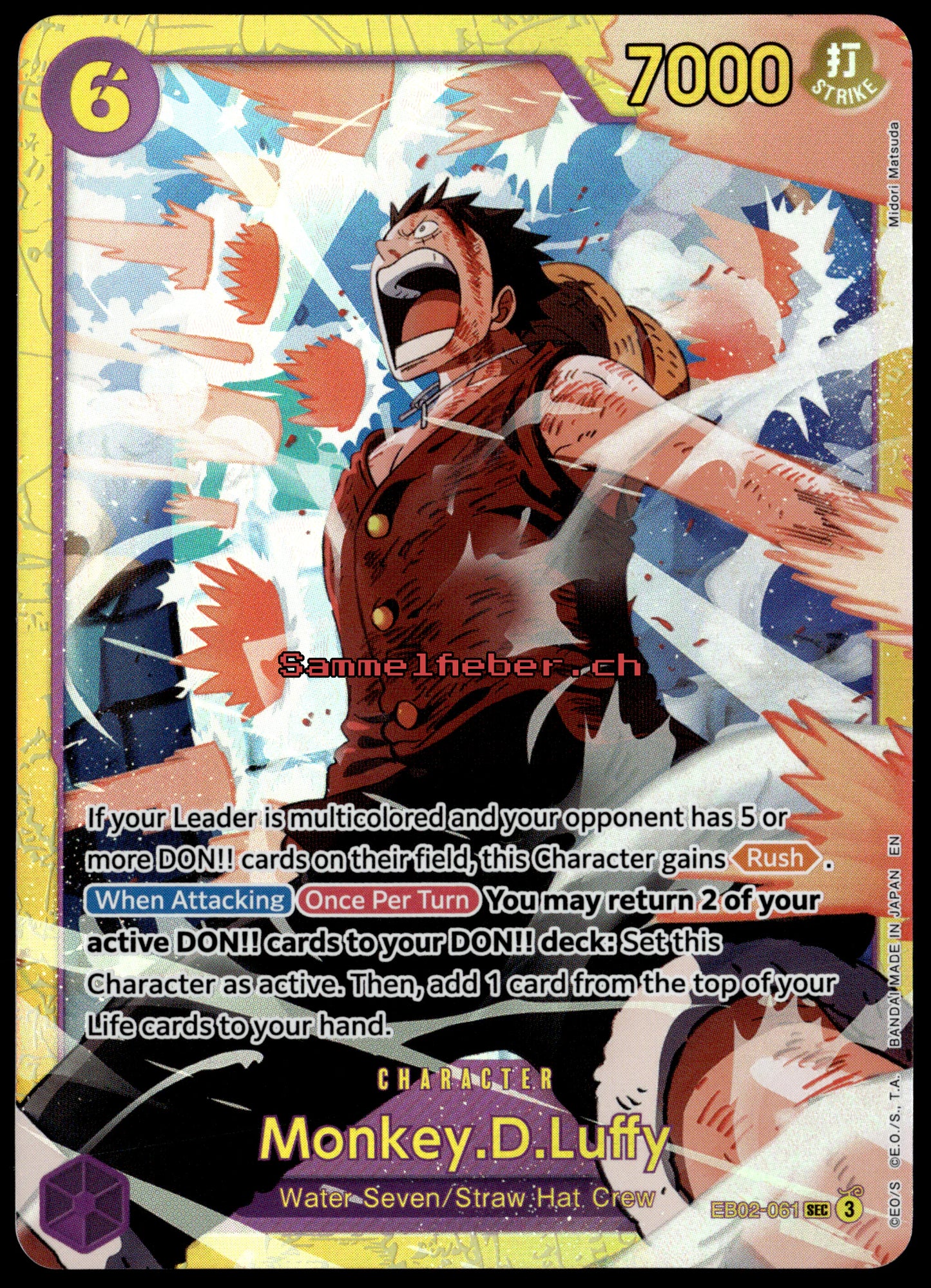 EB02-061 Monkey.D.Luffy (061) Secret Rare (NM) Englisch