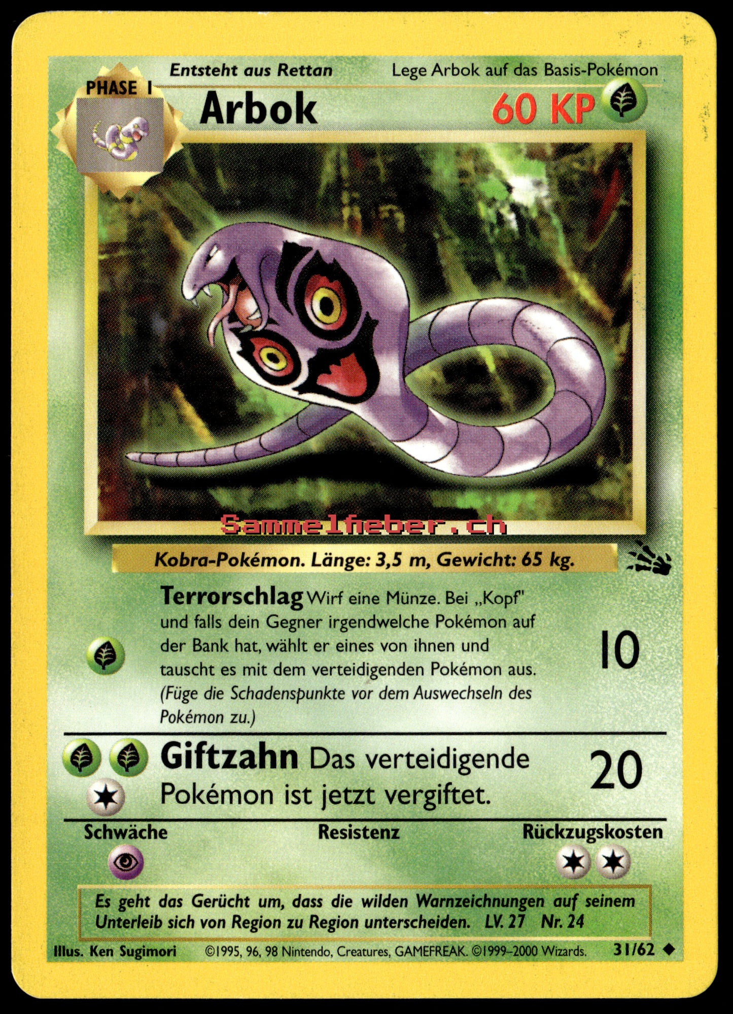 Arbok – Vorderseite