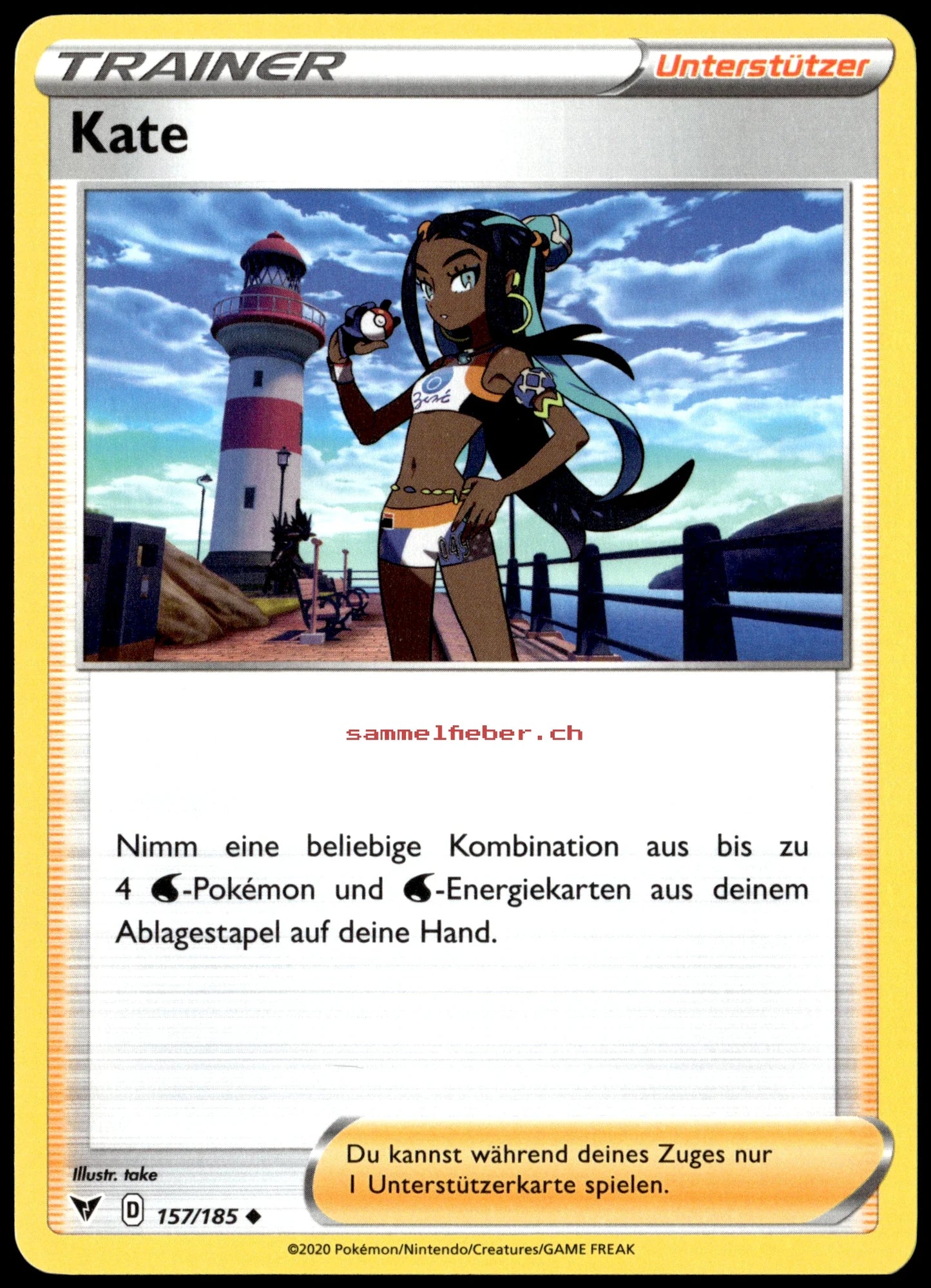 Pokmon Nessa Support Trainer Near Mint (NM) German Sammelfieber Pokmon Nessa Support Trainer Near Mint (NM) German Sammelfieber